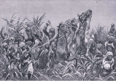 Fighting Around Tientsin: Charge of the Japanese Cavalry by Richard Caton II Woodville